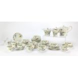 Theodore Haviland Limoges teaware including teapot, cups, saucers, lidded sugar bowl and milk jug,