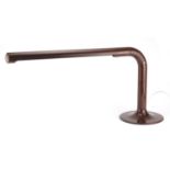 Swedish brown angular desk light by Atelje Lyktan, label to the base, 90cm wide :For Further