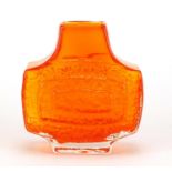 Whitefriars tangerine glass Television vase, designed by Geoffrey Baxter, 17.5cm high :For Further