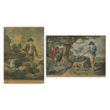 Two 17th century coloured mezzotints comprising Peasant Shooting by Haines & Son 1797 and The