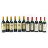Eleven bottles of red wine comprising six bottles of 2004 Saint Jean De Serrabone and five bottles