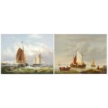 Bernard Page - Sailing boats on open seas, oil on board, together with a similar example, framed,