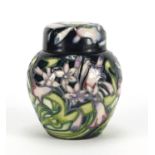 Moorcroft pottery ginger jar and cover, hand painted with stylised flowers by Emma Bossons, dated