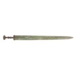 Islamic patinated bronze sword, 63cm in length :For Further Condition Reports Please Visit Our