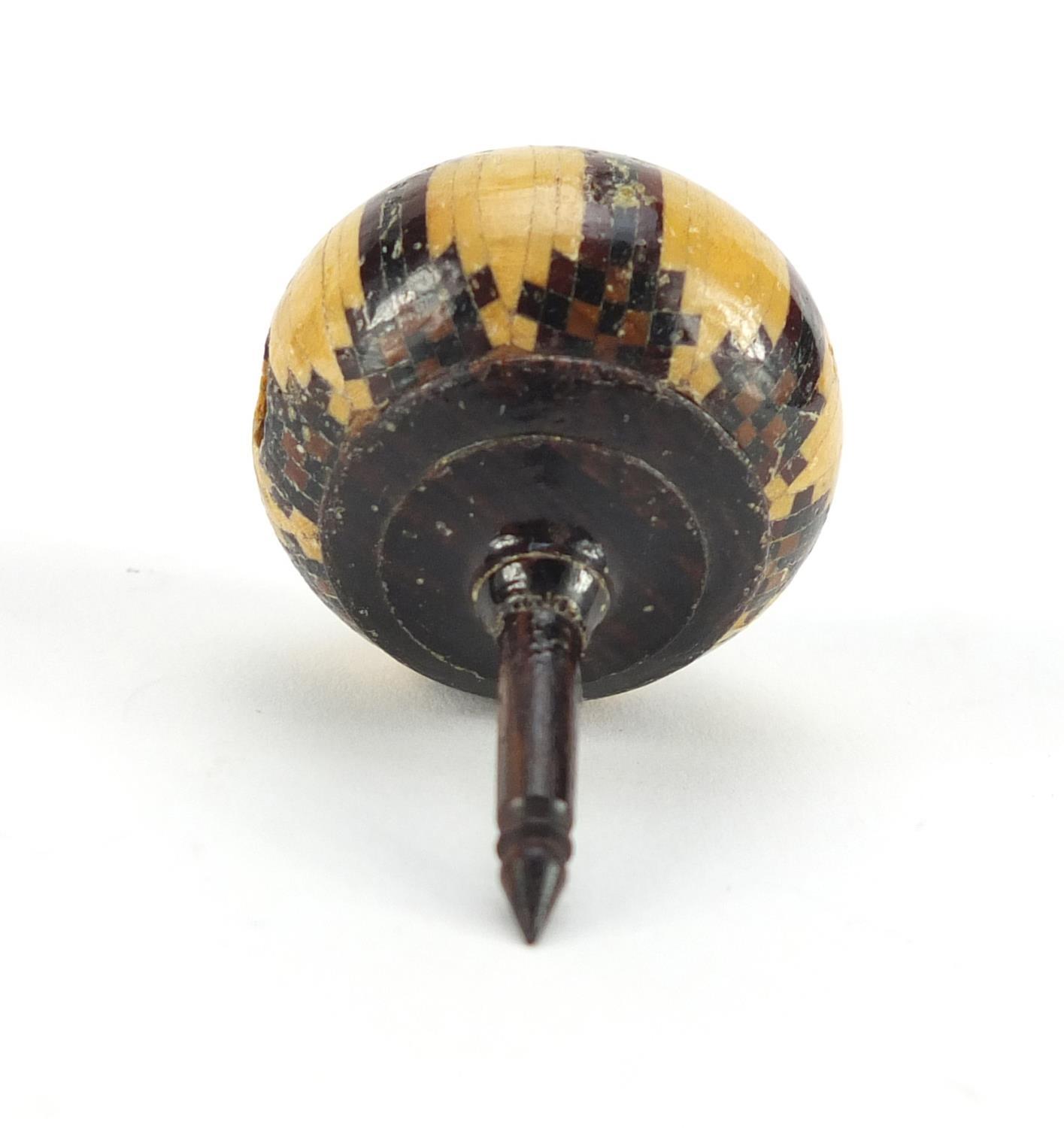 Victorian Tunbridge Ware spinning top, 6cm in length :For Further Condition Reports Please Visit Our - Image 3 of 3