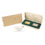 The Royal Wedding stamp replica's comprising a 22ct gold stamp and silver stamp, commemorating The