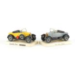 Two Carlton Ware advertising Bullnose Morris cars, 14cm wide :For Further Condition Reports Please