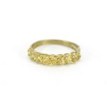 9ct gold two row keeper ring, size M, 2.0g :For Further Condition Reports Please Visit Our