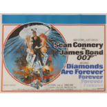 Vintage James Bond 007 Diamonds Are Forever UK quad film poster, printed in England by Lonsdale
