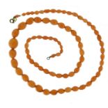 Graduated coral bead necklace, 74cm in length, 75.0g :For Further Condition Reports Please Visit Our