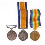 British Military World War I medal group including George V Bravery in the Field, awarded to