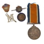British Military World War I 1914-18 War medal and Military badges, the medal awarded to 9562SJT.L.