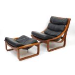 Vintage Tessa T4 lounge chair with foot stool designed by Fred Lowen, the chair 80cm high :For