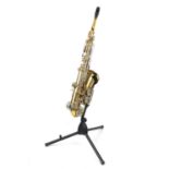 Lafleur saxophone by Boosey and Hawkes with stand and case, serial number 51234, 66cm in length :For