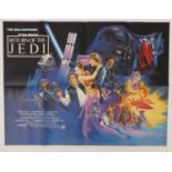 Vintage Star Wars Return of The Jedi UK quad film poster, printed by Lonsdale and Bartholomew :For