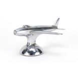 Dunhill chrome table lighter in the form of an aeroplane, 16cm in length :For Further Condition