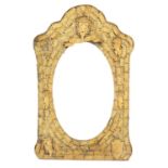 19th century frame with oval aperture and applied bone panels, 80cm x 51cm :For Further Condition