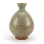 Early St Ives pottery vase by Bernard Leach, impressed script mark to the base, 29cm high :For