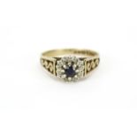 9ct gold sapphire and diamond ring, size M, 2.5g :For Further Condition Reports Please Visit Our