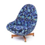 Vintage fibre glass egg chair by Greaves & Thomas, 93cm high :For Further Condition Reports Please