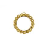 Unmarked gold wreath mourning pendant, 3cm in diameter, 6.8g :For Further Condition Reports Please