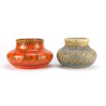 Two Pilkington's Royal Lancastrian vases by Gladys Rodgers including an orange ground example