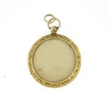 Victorian 9ct gold circular locket, 3cm in diameter, 5.0g :For Further Condition Reports Please