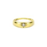 18ct gold diamond solitaire Gypsy ring, size M, 3.1g :For Further Condition Reports Please Visit Our