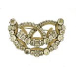 Antique cut steel rhinestone brooch, 7.5cm in length, 60.6g :For Further Condition Reports Please