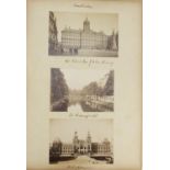 19th century photograph album depicting mostly black and white photographs including Paris, Cologne,