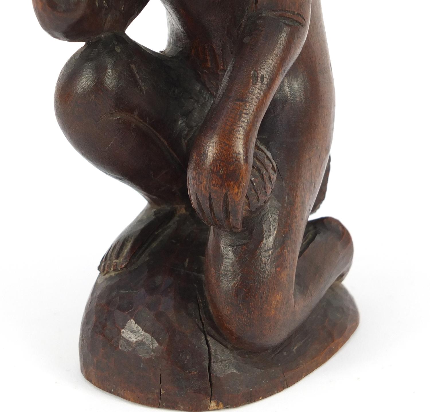 Tribal interest carved wood figure, possibly Polynesian, 22.5cm high :For Further Condition - Image 3 of 6