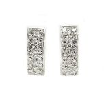 Pair of 18ct white gold diamond hoop earrings, 1.6cm in length, 7.2g :For Further Condition