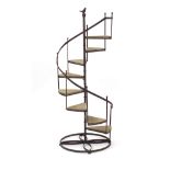 Novelty wrought iron spiral staircase design plant stand, 135cm high :For Further Condition