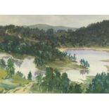 William Malin - Loch Beneveian, Glen Affric, watercolour, inscriptions and labels verso, mounted and