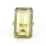 Large 9ct gold quartz ring, size M, 10.4g :For Further Condition Reports Please Visit Our Website.