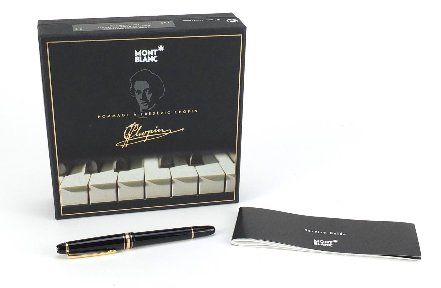 Montblanc Frederic Chopin Meisterstuck fountain pen with 14k gold nib, numbered 4810 and case :For