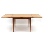 Vintage Danish teak draw leaf dining table by Skovmand & Andersen, label to the underside, 73cm H