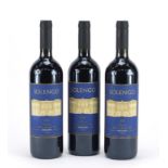 Three bottles of 2001 Solengo Toscana red wine :For Further Condition Reports Please Visit Our