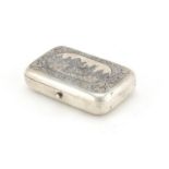 Rectangular Russian silver Niello work cigarette box, by Ivan Wefimovich Konstantinov Moscow 1880,