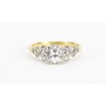 18ct gold and platinum diamond solitaire ring, approximately 0.5ct, size M, 2.6g :For Further