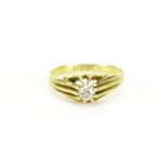 18ct gold diamond solitaire ring, size N, 3.1g :For Further Condition Reports Please Visit Our