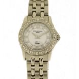 Ladies Raymond Weil Tango wristwatch, the bezel and dial set with diamonds, 2.3cm in diameter :For