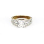 9ct gold clear stone ring, size L, 3.3g :For Further Condition Reports Please Visit Our Website.