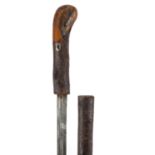 Naturalistic sword stick with steel blade, 91cm in length :For Further Condition Reports Please