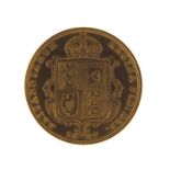 Queen Victoria 1887 shield back half sovereign :For Further Condition Reports Please Visit Our