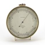 Brass cased compensated barometer by T W Heeler, 12cm in diameter :For Further Condition Reports