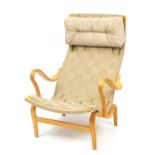 Vintage Swedish bentwood Eva armchair designed by Bruno Mathsson, 99cm high :For Further Condition