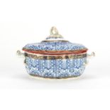 Flight Barr and Barr Worcester 'Royal Lily' pattern sauce tureen and cover with twin handles,