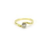 18ct gold diamond solitaire ring, size K, 2.1g :For Further Condition Reports Please Visit Our