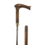 Indian sword stick with steel blade, 91.5cm in length :For Further Condition Reports Please Visit